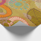 Bohoのボヘミアのレトロのカラフルな花の花 ラッピングペーパー (角)