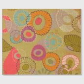 Bohoのボヘミアのレトロのカラフルな花の花 ラッピングペーパー (フラット)