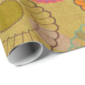 Bohoのボヘミアのレトロのカラフルな花の花 ラッピングペーパー (ロールコーナー)