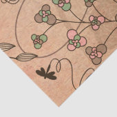 Bohoのボヘミアのレトロのカラフルな花の花 薄葉紙 (詳細)