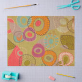 Bohoのボヘミアのレトロのカラフルな花の花 薄葉紙 (クラフト)