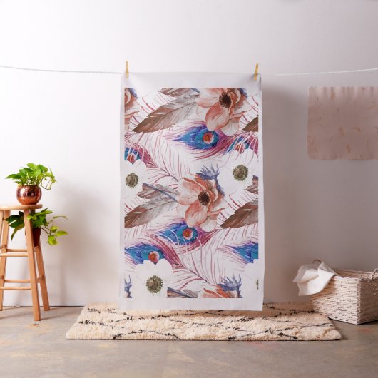 Bohoのボヘミアのレトロの孔雀パターン ファブリック (インサイチュ)