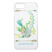 BOHOのボヘミアの種族の矢の水彩画のサボテンの芸術 Case-Mate iPhoneケース (裏面)