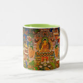 Bohoのボヘミア人を賛美する仏の仏教の仏教 ツートーンマグカップ (正面右)