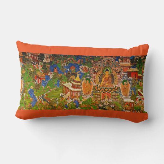 Bohoのボヘミア人を賛美する仏の仏教の仏教 ランバークッション (裏面)