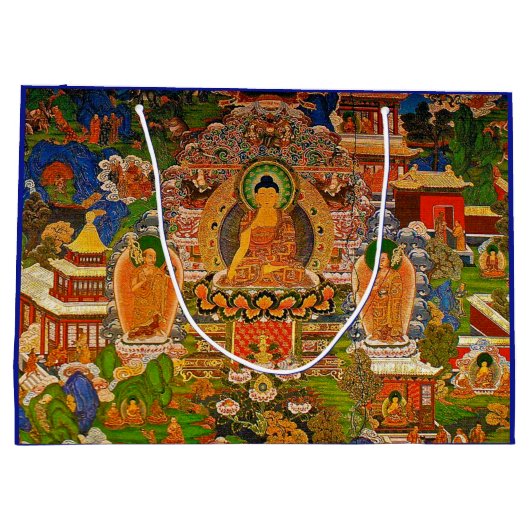 Bohoのボヘミア人を賛美する仏の仏教の仏教 ラージペーパーバッグ (裏面)