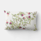 Bohoのマゼンタのバラ花パターンクッションのLumbar ランバークッション (裏面)