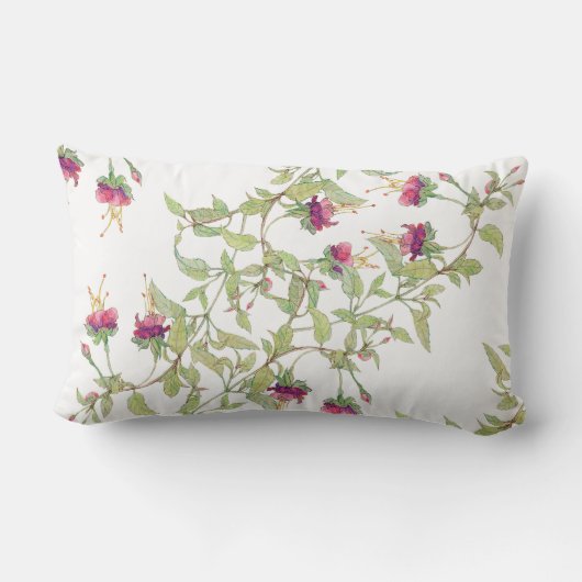 Bohoのマゼンタのバラ花パターンクッションのLumbar ランバークッション (裏面)