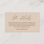 Bohoのミニマル詳細結婚エンクロージャカード エンクロージャーカード (正面)