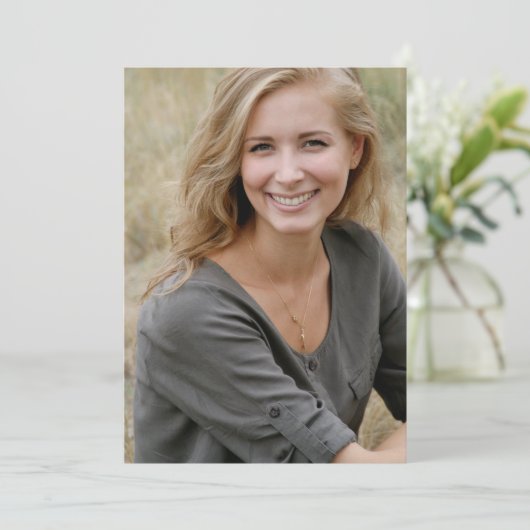 Bohoのモダンな卒業の写真の保存日付 セーブザデート (スタンド正面)