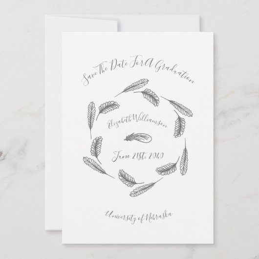 Bohoのモダンな卒業の写真の保存日付 セーブザデート (裏面)