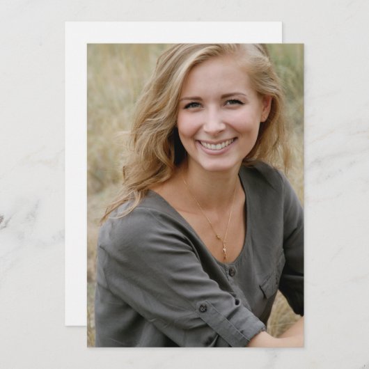 Bohoのモダンな卒業の写真の保存日付 セーブザデート (正面/裏面)