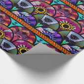 Bohoのレトロのカラフルで美しいボヘミア人 ラッピングペーパー (角)