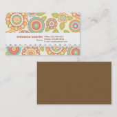Bohoのレトロのファンキーな花の花パターン(クリーム) 名刺 (正面/裏面)