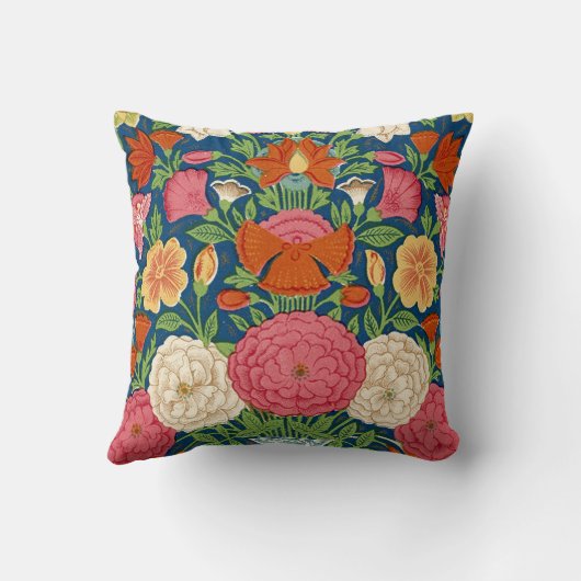 Bohoのヴィンテージの花柄の枕 クッション (裏面)