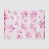 Bohoのヴィンテージの赤面のピンクのバラの花は縞で飾ります 薄葉紙 (正面)