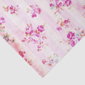 Bohoのヴィンテージの赤面のピンクのバラの花は縞で飾ります 薄葉紙 (詳細)