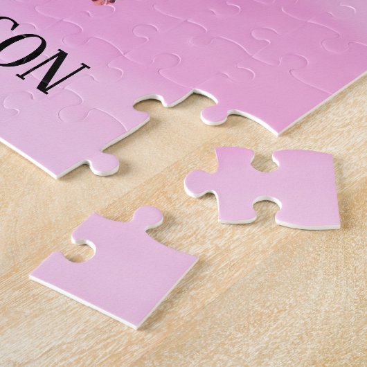 Bohoの夢のキャッチャーの花の花のパーソナライズな名前 ジグソーパズル (側面)