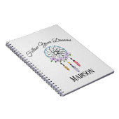 Bohoの夢のキャッチャーの花の花のパーソナライズな名前 ノートブック (右側)