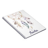 Bohoの女の子の羽の夢のキャッチャーのカスタムジャーナル ノートブック (右側)