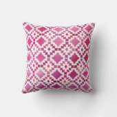 Bohoの幾何学的な水彩画のピンク クッション (裏面)
