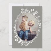 Bohoの果実の楕円形の休日の写真カード暗灰色 シーズンカード (正面)