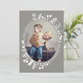 Bohoの果実の楕円形の休日の写真カード暗灰色 シーズンカード (スタンド正面)