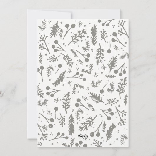 Bohoの果実の楕円形の休日の写真カード暗灰色 シーズンカード (裏面)