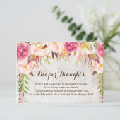bohoの水彩画の花のシャワーのおむつの思考 エンクロージャーカード (スタンド正面)