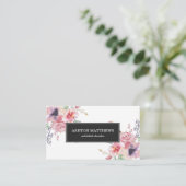 Bohoの水彩画の花花束 名刺 (スタンド正面)