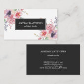 Bohoの水彩画の花花束 名刺 (正面/裏面)