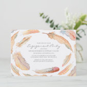 bohoの水彩画は種族の婚約パーティに羽をつけます 招待状 (スタンド正面)