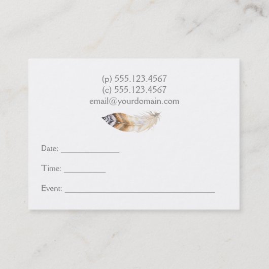 Bohoの水彩画象によってはお母さん呼出しが開花します コーリングカード (裏面)