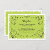 Bohoの渦巻、カール、旗及び仲の良い恋人同士の結婚 エンクロージャーカード (正面/裏面)