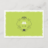 Bohoの渦巻、カール、旗及び仲の良い恋人同士の結婚 エンクロージャーカード (裏面)