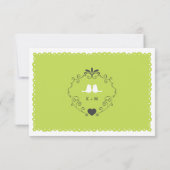 Bohoの渦巻、カール、旗及び仲の良い恋人同士の結婚 出欠カード (裏面)