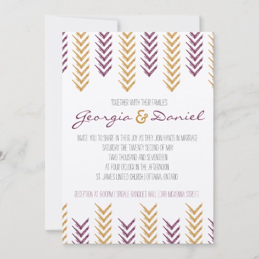 Bohoの矢じりの結婚式招待状 招待状 (正面)