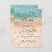 bohoの砂浜場面結婚式の情報カード エンクロージャーカード (正面/裏面)