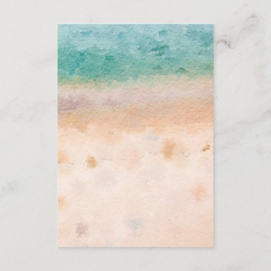 bohoの砂浜場面結婚式の情報カード エンクロージャーカード (裏面)