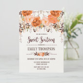 Bohoの秋の花のSweet sixteenのDreamcatcherカード 招待状 (スタンド正面)
