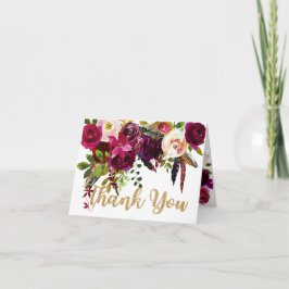 Bohoの秋の花束の花柄は感謝していしています サンキューカード