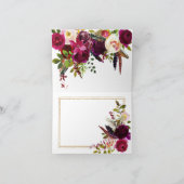 Bohoの秋の花束の花柄は感謝していしています サンキューカード (内部)