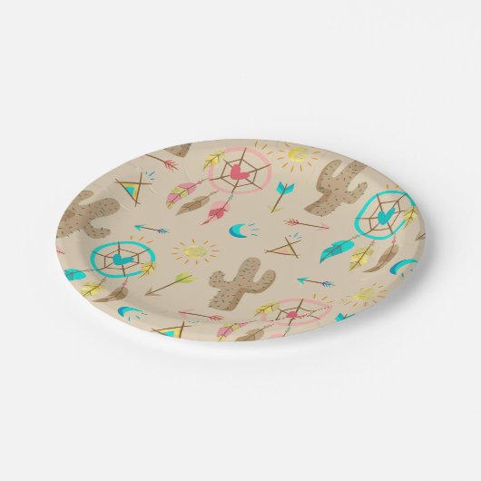 Bohoの種族のシックな夢のキャッチャーの紙皿 ペーパープレート (アングル)