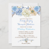 Bohoの種族の夢のキャッチャーの水彩画の青いベージュ色 招待状 (裏面)