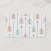 Bohoの種族の矢の専門のピンクのブルーグレー 名刺 (裏面)