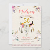 Bohoの種族の花のスカルの第50誕生日の招待状 招待状 (正面)