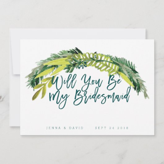 Bohoの素朴な意志私の新婦付添人です 招待状 (正面)