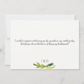 Bohoの素朴な意志私の新婦付添人です 招待状 (裏面)