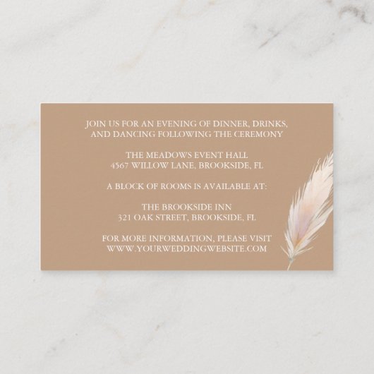 Bohoの素朴詳細結婚エンクロージャカード エンクロージャーカード (裏面)