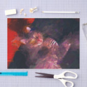 Bohoの紫色のオレンジファンキーでカラフルなヒッピーの虎猫猫 薄葉紙 (クラフト)